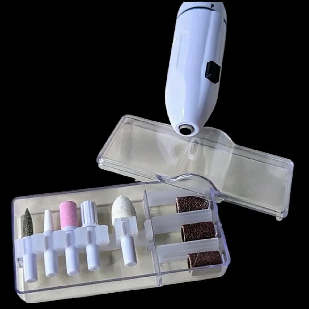 New Deluxe Manicure Machine Battery Operated With Bits & Cones In Case